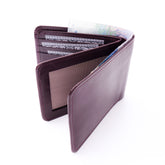 Three Pocket Geniune Leather Mens Wallet- Burgundy